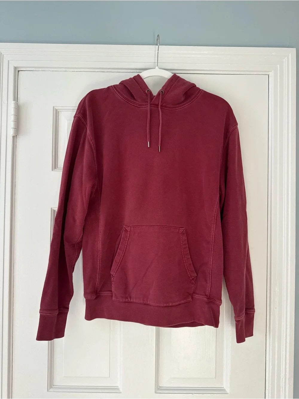 J. Crew Men's Hooded Pullover Sweatshirt - Dark Red